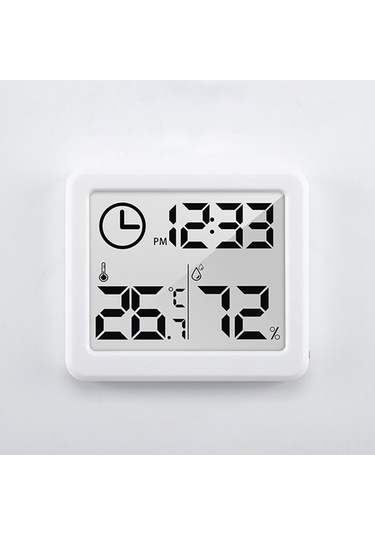 Supermarket1 Mini Abs Beyaz Dijital Oda Termometre Ve Nemölçer -10 C/+70 C, Pil Dahil - %20-99% Rh