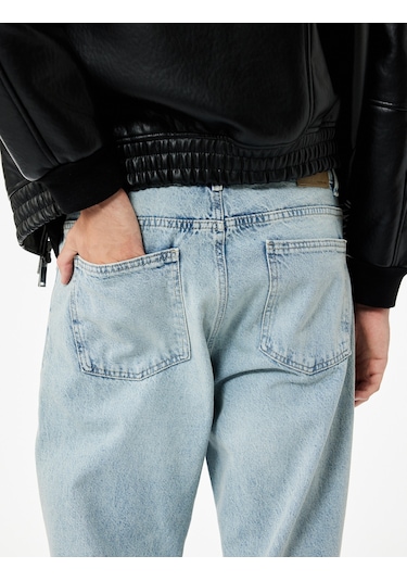 Koton Normal Bel Pamuklu Vintage Straight Fit Jean Pantolon Petrol 6wam40018ıd PETROL