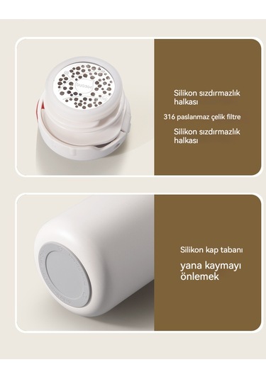 Relaxed Taşınabilir 316 Açık Hava Sporları Büyük Kapasiteli Termos Bardak, Yüksek Görünümlü Vakumlu Soğuk Tutma Kolu Su Isıtıcısı-Beyaz 1.2 L