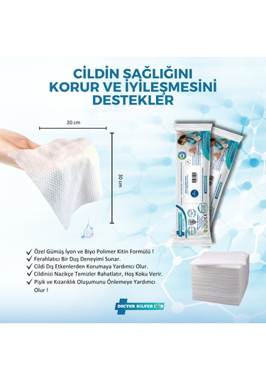 Gümüş İyonlu Kremli Vücut Temizleme Havlusu 12 Li X 3 Paket 36 Adet