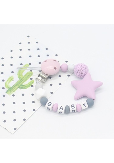 Dıy Silikon Kişiselleştirilmiş Adı Bebek Emzik Klipsi Komik Emzik Zinciri Yıldız Boncuk İle Bebek Bebek Duş Hediye İçin Bpa Ücretsiz Şeffaf