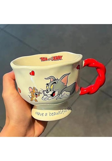 Yunboo Seramik Bardak, 360 Ml, Canlı Tasarım, Tüm Yaş Grupları İçin, 0-100 C Isı Dayanıklı,  Önerisi Kırmızı