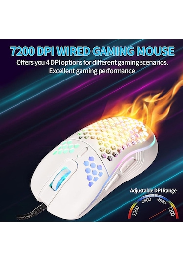 Valkyrie RGB Led Işıklı 6 Tuşlu 7200DPI Gaming Oyuncu Mouse
