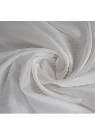 Elegante Pilesiz Düz Tül Perde Krem - Krem