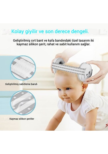 Snapbuy Bebekler İçin Gürültü Önleyici Kulaklık, Çocuklar İçin Ses Yalıtımlı Kulak Koruyucu Beyaz Gri