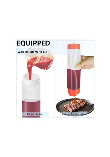 Willowhaven 3'lü 16oz Kırmızı Doldurulabilir Uçlu Sıkma Şişesi, Sızdırmaz Sos Ve Şurup Dispanseri, Gıda Uyumlu Kırmızı