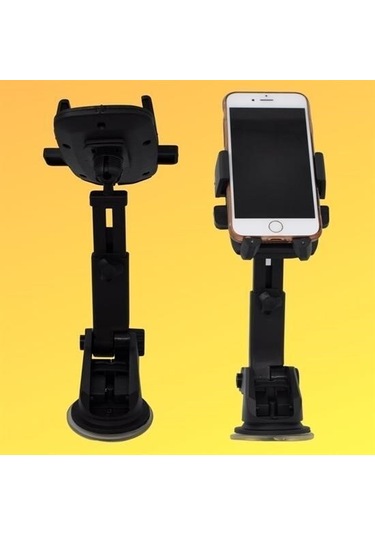 Buffer 360 Derece Dönen Torpido Üstü Uzunluk Ayarlamalı Vantuzlu Teleskopik Araç Telefon Tutucu Çok Renkli