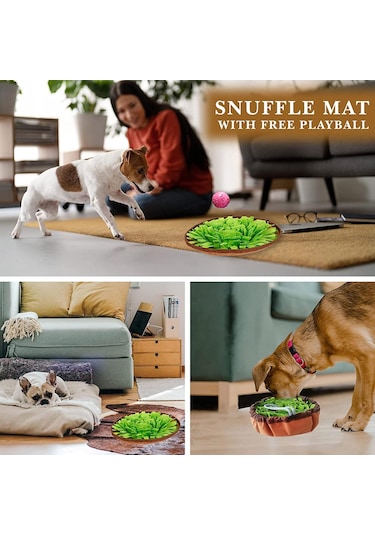 Köpek Yavaş Besleme Matı Mama Bulmaca Matı - Köpek Oyuncak Yeşil
