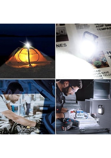 Wellhise Mini Taşınabilir Led Çok Fonksiyonlu Fener, Yüksek Lümen, Cob Anahtarlık, Dış Mekan İçin Şarj Edilebilir Acil Durum Işığı, Mini Kamp Feneri