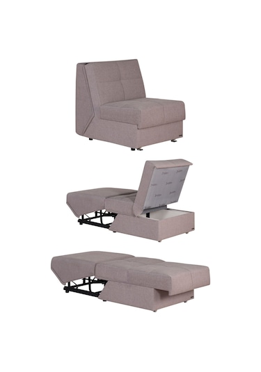 Kilim Mobilya Robin Tek Kişilik Yatak Olabilen Koltuk Açık Kahverengi Açık Kahverengi