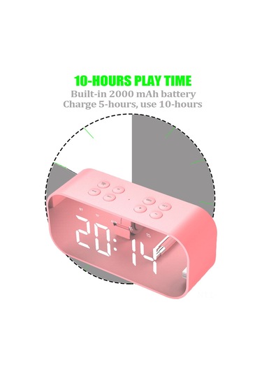 Suofeng Siyah Ultra Portatif Bt 5.0 Hoparlör -免提 Konuşma, Lcd Ekran, Alarm Ve Uyku Modu, 2000mah Pil İle Kaliteli Ses