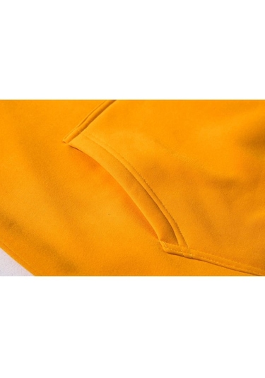 Guitar Skull Sarı Reglan Kol Kapşonlu Unisex Sweatshirt Sarı