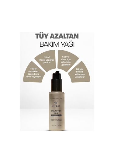 Uraw Tüy Azaltıcı Epilasyon Yağı 100 ML