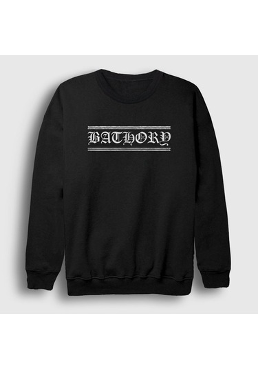 Presmono Unisex Bathory Sweatshirt Siyah