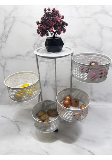 Magic Objects 4 Katlı Beyaz Açılır Kapanır Sebzelik Beyaz