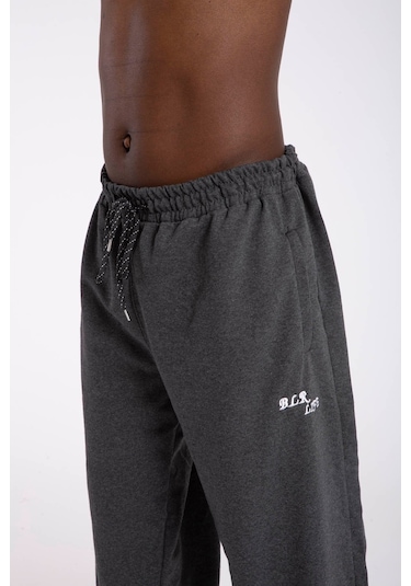 Büyük Beden Erkek Eşofman Altı Cepli Fermuarlı Blr-08- Füme