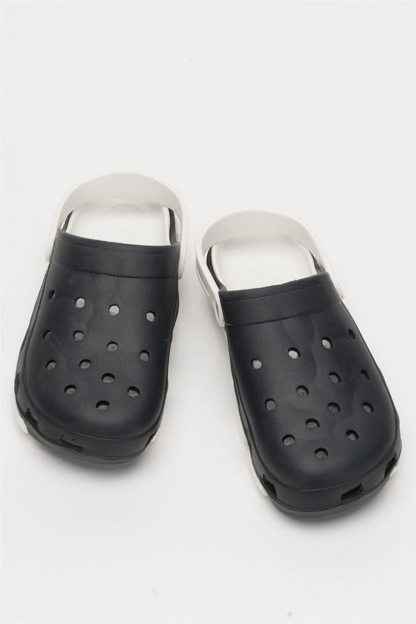 Unisex Çift Tabanlı Ortopedik Hemşire Doktor Aşçı Laboratuvar Deniz Havuz Terliği Sandalet Siyah - Beyaz Siyah - Beyaz