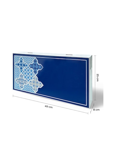 Biggdesign Blue Tile Tavla, Çizilmez Zeminli, Mıknatıslı Mdf Kasa, 2 Kat Vernik Cilalı