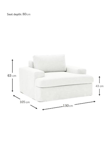 Mode Siesta Kuş Tüyü Berjer 01 Kırık Beyaz Keten Kumaş İşbir Süng Kırık Beyaz