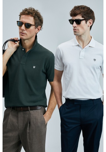 Lufian Erkek T Shirt 111040206s2 Beyaz-haki Beyaz-haki