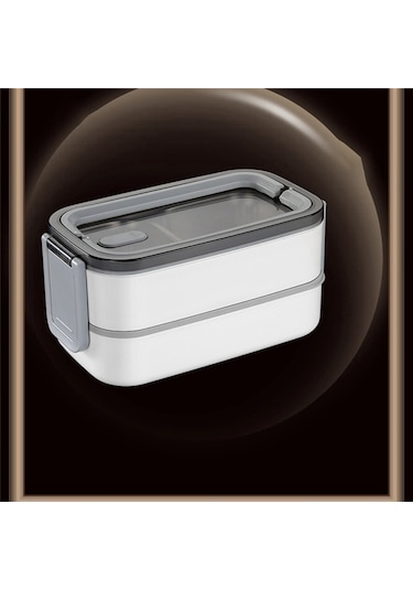 Xurunkeji 304 Paslanmaz Çelik Öğle Yemeği Kutusu Mikrodalga Taşınabilir Ağ Bento Gıda Saklama Kabı Beyaz