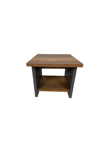 Goldsit Standart Sehpa 50 50 Cm Barok - Antrasit Ahşap