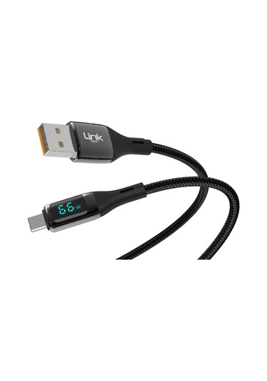 LinkTech K681 Dijital Göstergeli USB - Type-C 66W Data ve Şarj Kablosu 1mt 5A