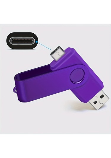 Hightower Siyah 128mb Usb C Bellek - Çift Tip C Usb 2.0 Yüksek Hız Otg Taşınabilir Depolama