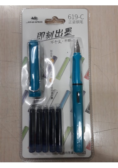 Jinhao Dolma Kalem Opak Ef 0,38 Uç+5 Kartuş - Renk Seçenekli- Opak Elma Yeşili