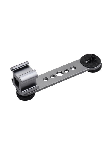 Moveevo Alüminyum Üçlü Soğuk Ayaklı Braket - 1/4" Ve 3/8" Vida Bağlantıları - Led Işık, Flaş, Tripod Uyumlu - Gri Renk