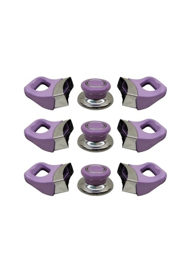 Lila Tencere Tava Yan Kulpları Ve Kapak Kulpu Seti 3 Set