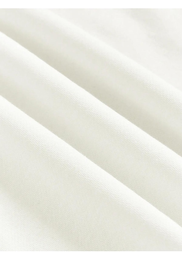 Unisex Oversize Bisiklet Yaka Basic Düz Sweatshirt - Ekru