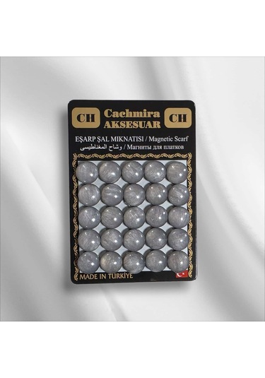 Cachmira 25'li 12 Mm Simli Sedef Grili Eşarp Şal Mıknatısı Çok Renkli