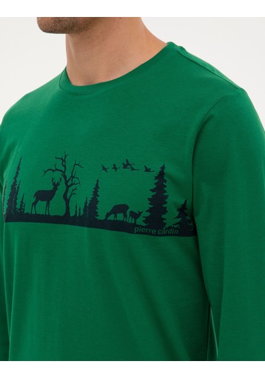 Pierre Cardin Erkek Yeşil Pijama Takım 50322636-700 Yeşil