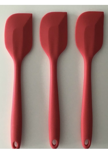 Pink Rose büyük boy silikon spatula, hamur  sıyırıcı (3lü set)
