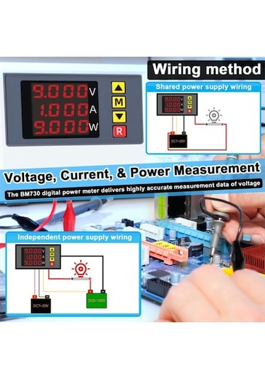 Trendooze Bm730 3 Fonksiyonlu Voltmetre - Akım, Güç Ölçer Ve Alarmlı Düşük/aşırı Voltaj