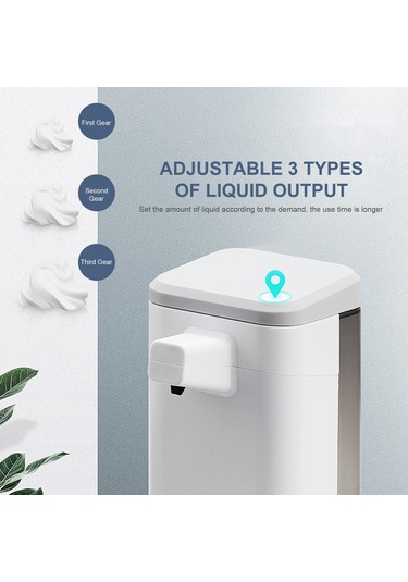 Vkemall Beyaz Kare Otomatik Enjeksiyon Sabun Dağıtıcı, Duvar Veya Masa Üstü Kurulum, 600ml, 3 Seviye Ayarlanabilir, Led Gösterge, Pır Sensör, Elle Ulaşmadan Pil Yok, Duvar Braketi Hediye Beyaz