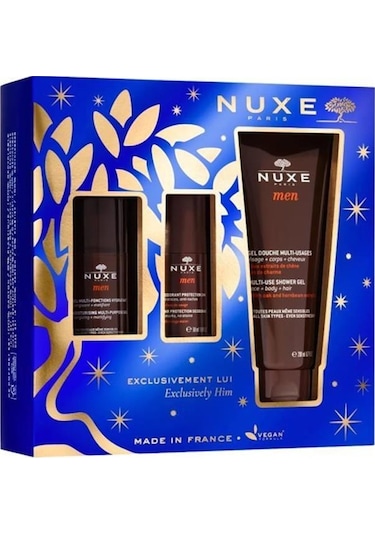 Nuxe Men Çok Amaçlı Nemlendirici Jel 50 ML + Duş Jeli 200 ML + Sprey Deodorant 50 ML