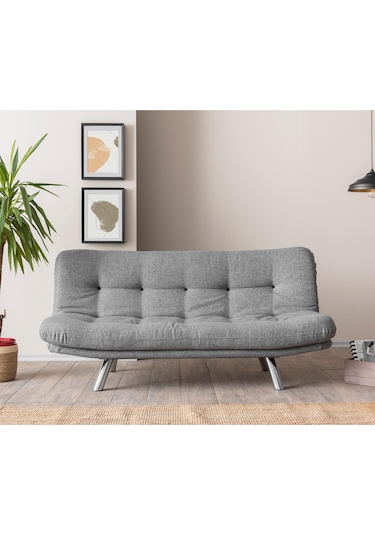 Pafu Hippo Üçlü Yataklı Koltuk Keten Açık Gri Açık Gri