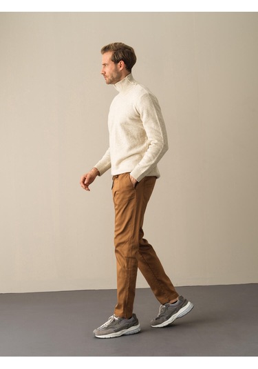 Xint Pamuklu Beli Lastikli Regular Fit Pantolon 23KE02100624-28 Camel