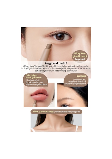 Pratik Uygulanan Çift Taraflı Kontür Stick Perıpera V Shading Blending Stick 002 Deep Brown