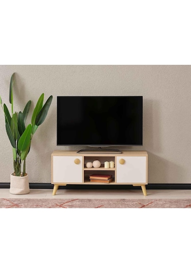 Domino 2 Kapaklı Tv Sehpası Beyaz - Safirmeşe