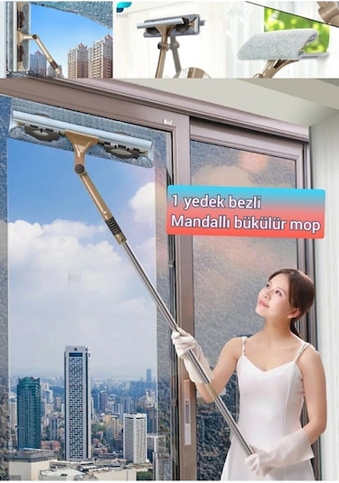 Bükülür Paletli Oynar Başlıklı Camsil Çekçek Cam Silme Aparatı Gri