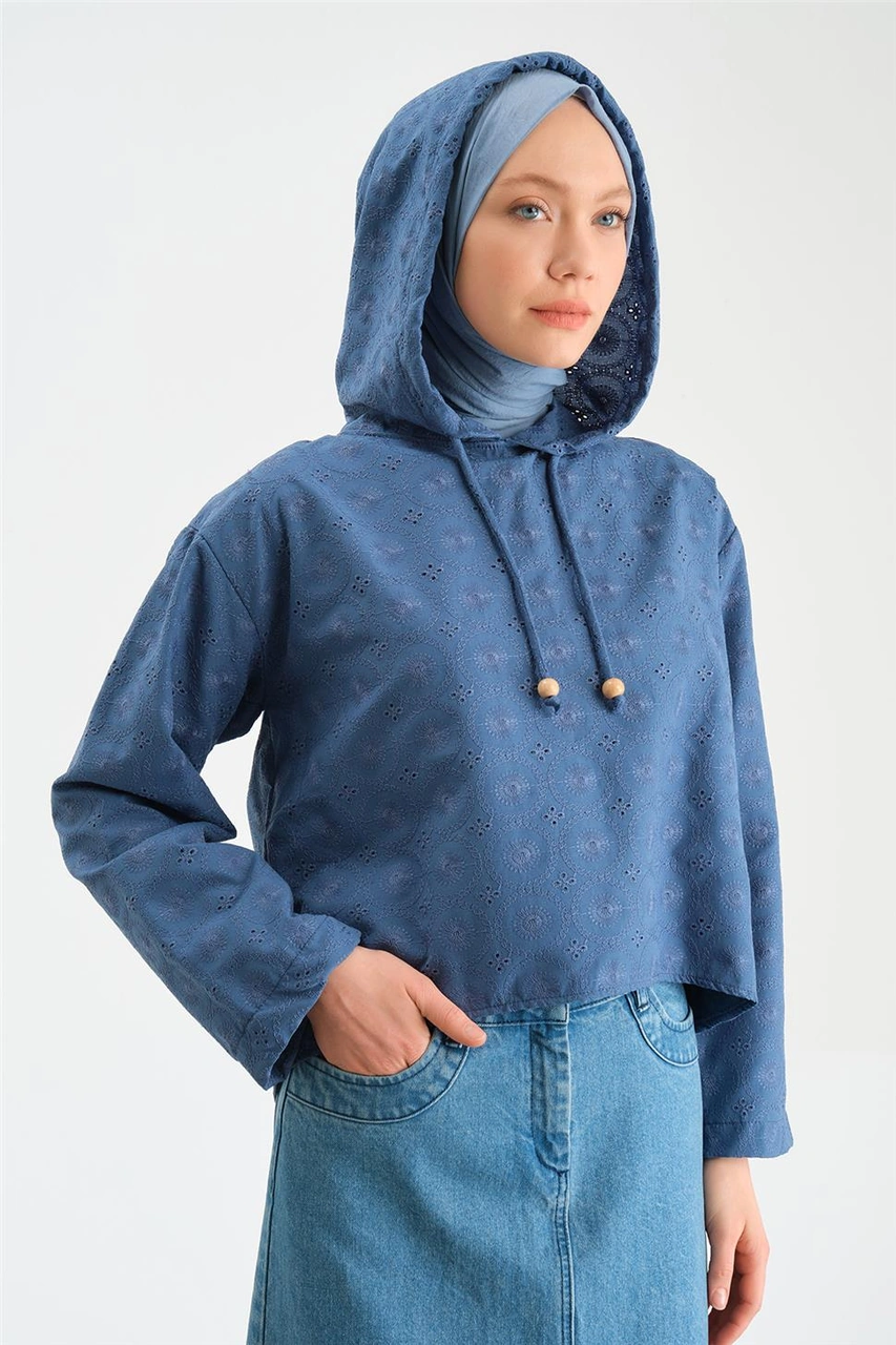 Armine Brode Sweat 23y3139 İndigo Mavi