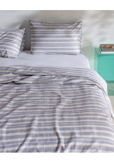 Darvell Tek Kişilik Pamuklu Ecocell Baskılı Pike Takımı - Gri/bej 8684427213414 Çok Renkli