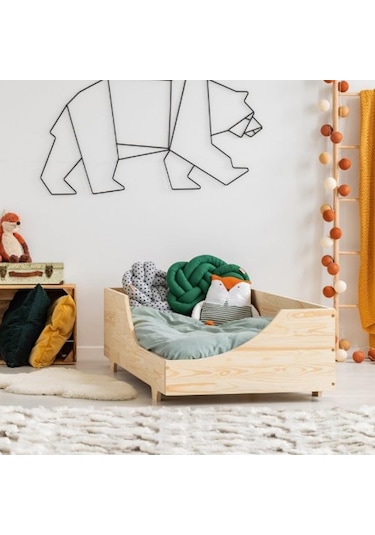 Markaawm Markaawm Unisex Montessori Yatak Karyola Ahşap Beşik