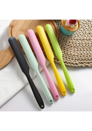 Trendooze Gaojunshop01 Mavi 1 Adet Silikon Kavanoz İçin Yapışmaz Spatula Isıya Dayanıklı Gıda Uyumlu Mavi Mavi