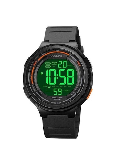 Cockpıt Ck-2841bk Dijital Siyah Silikon Kordon Erkek Kol Saati