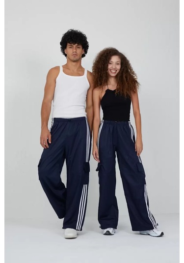 Paradise Unisex Üç Şerit Cargo Eşofman Altı Lacivert
