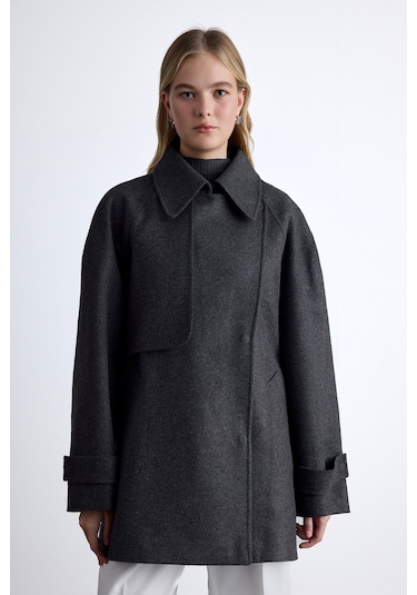 Mari Kruvaze Trenç Kaban Antrasit Antrasit